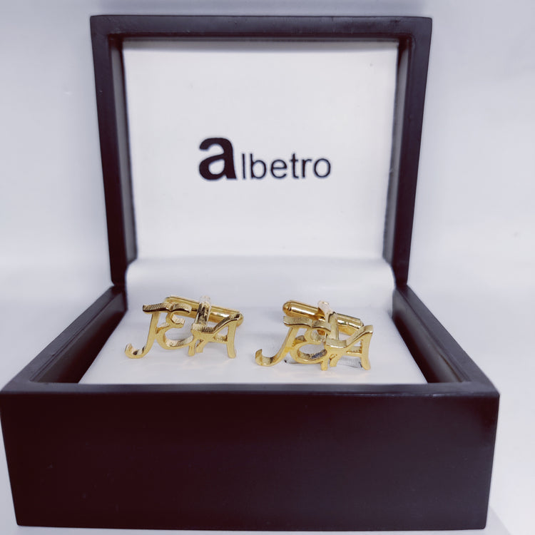 J&A Triple initial cufflinks