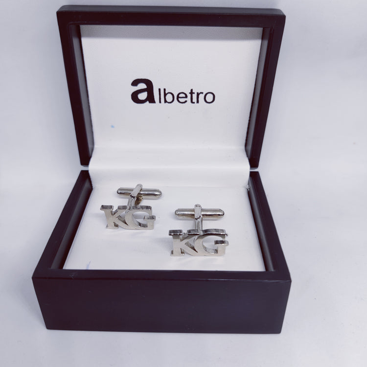 KG double initial cufflinks