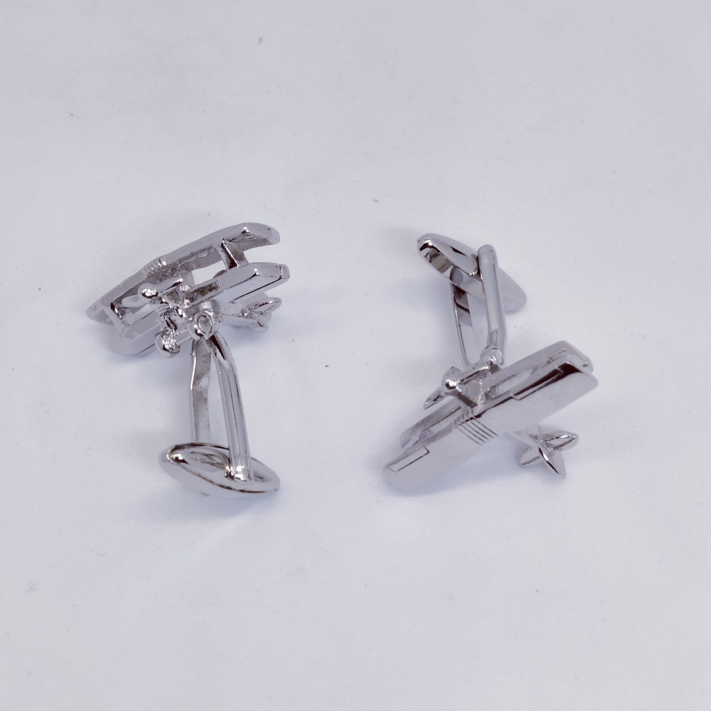Silver Biplane Cufflinks