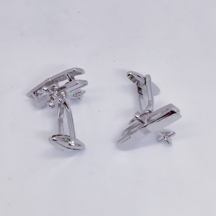 Silver Biplane Cufflinks