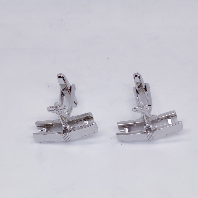 Silver Biplane Cufflinks