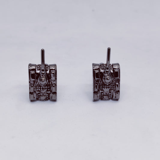 Gunmetal Army Tank Novelty Cufflinks
