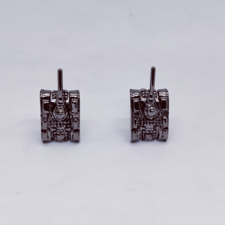 Gunmetal Army Tank Novelty Cufflinks