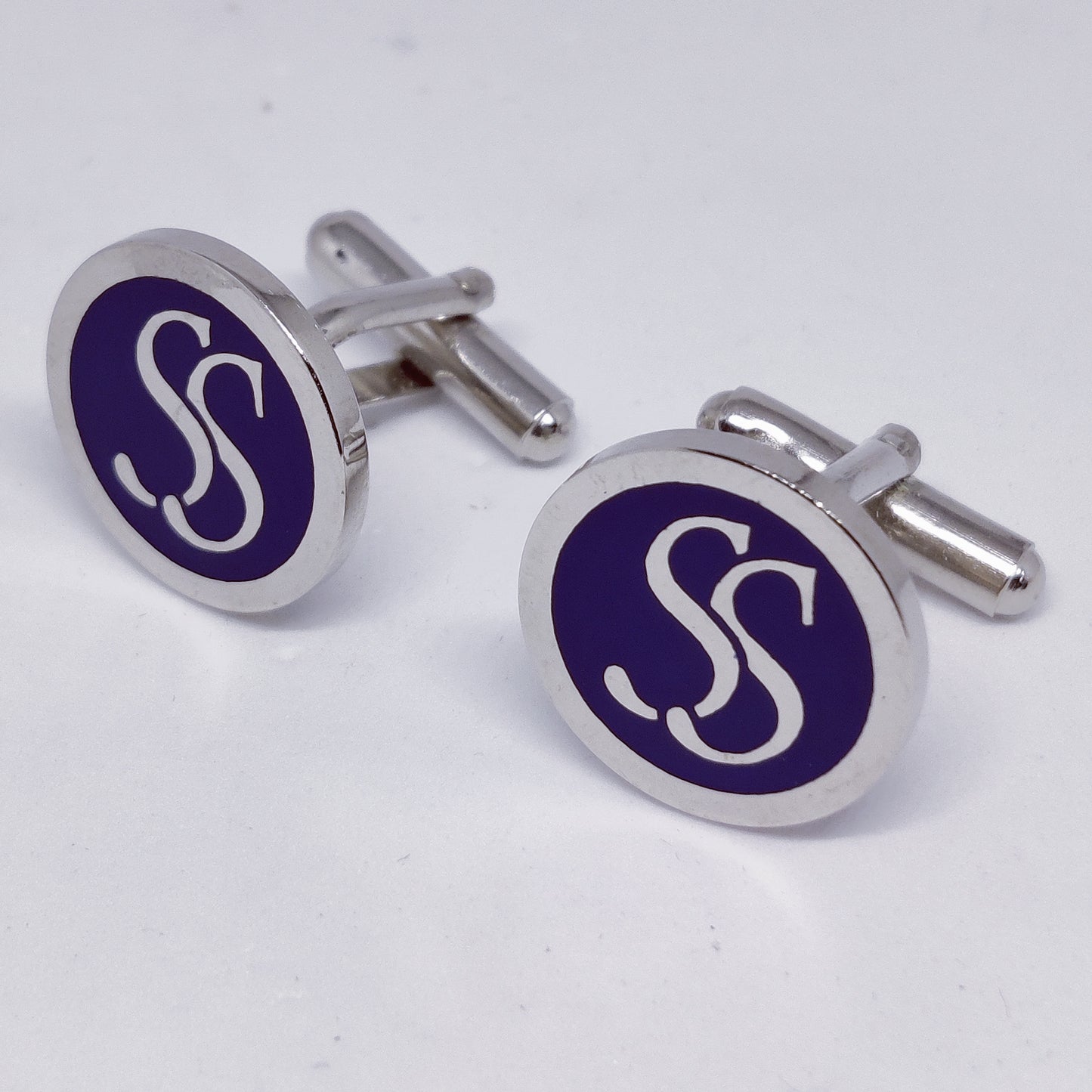 Customized Embossed Initials Cufflinks with Enamel