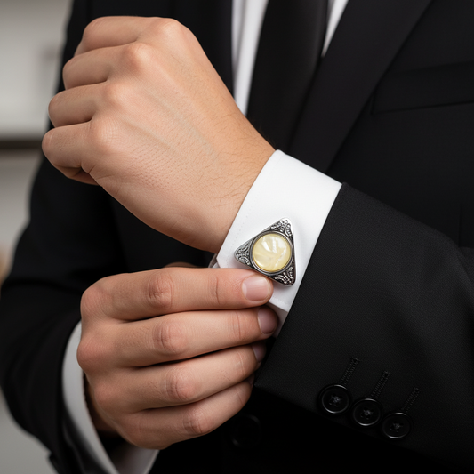 Ivory Crest Triangle Cufflinks