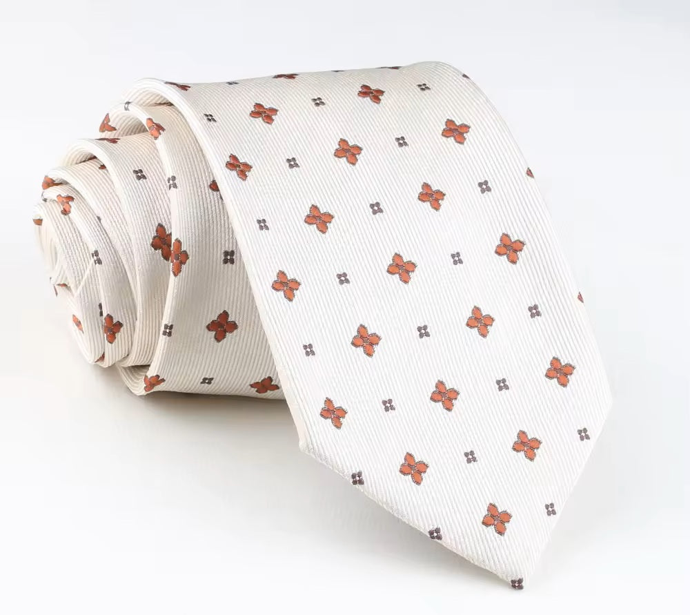 Ivory Ember Floral Necktie