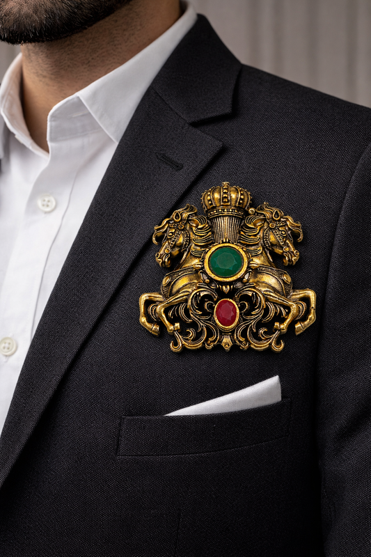 Imperial Stallion Crest Brooch