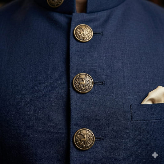 jacket with gold deer brass buttons