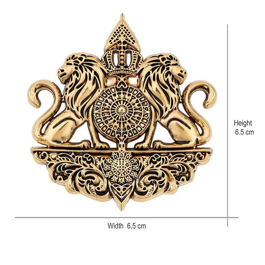 Royal Twin Lions Crest Brooch