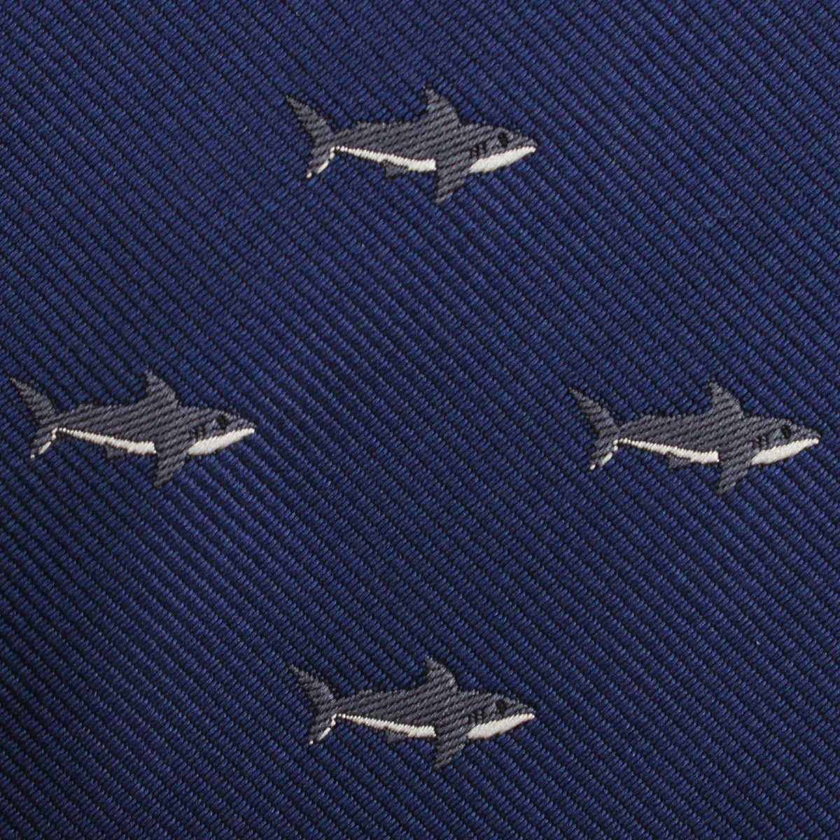 8cm Classic Navy Blue Shark  Print Tie