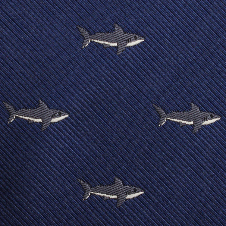 8cm Classic Navy Blue Shark Print Tie
