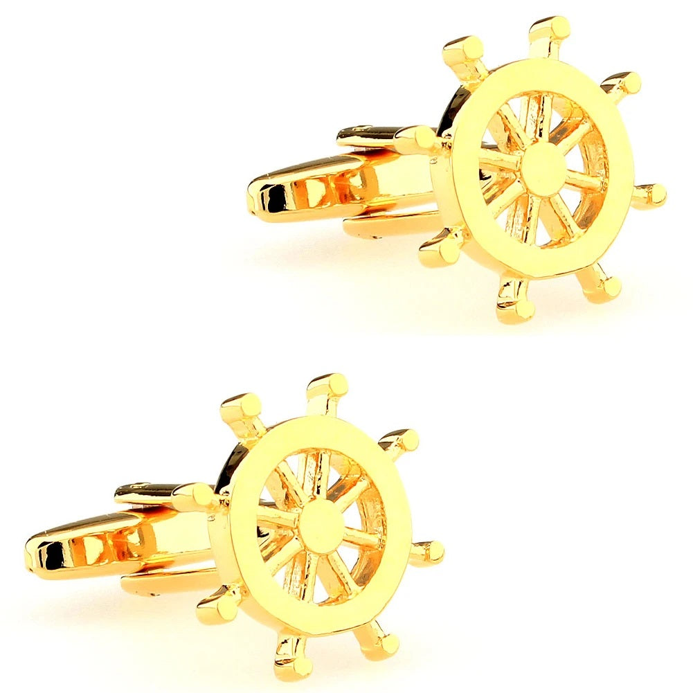 Ship Boat Wheel Cufflinks