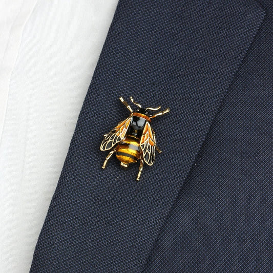 Enamel Honeybee Brooch