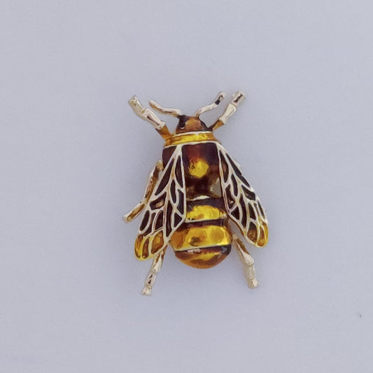 Enamel Honeybee Brooch