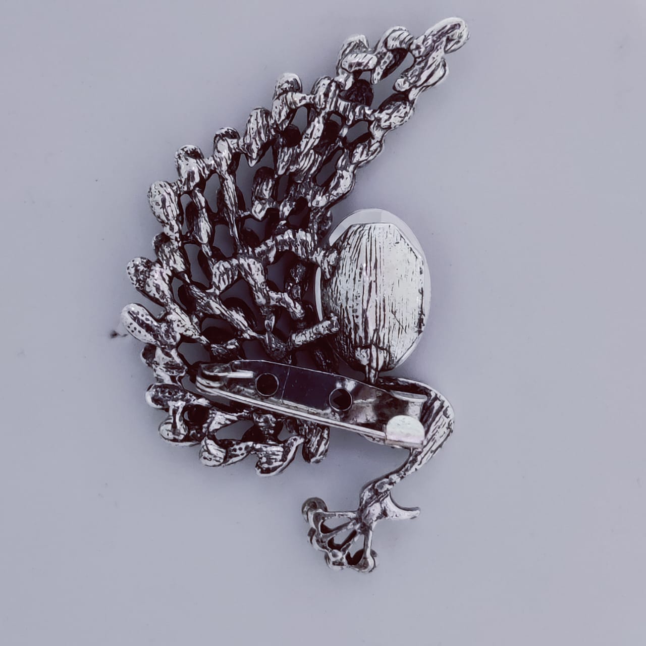 Crystal Peacock Brooch