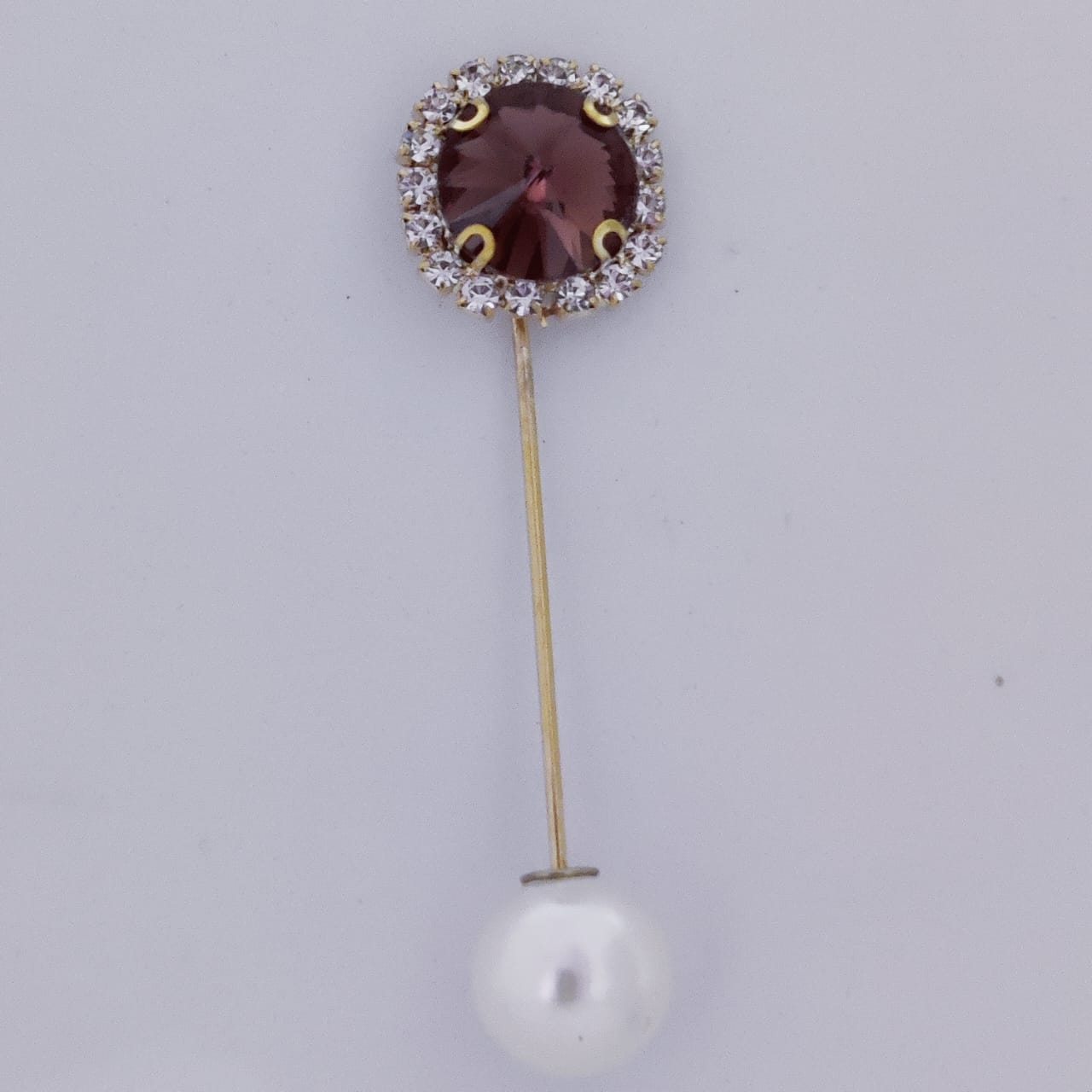 Maroon Crystal Lapel Pin-Shopwithstyle