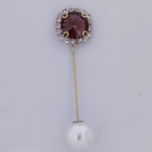 Maroon Crystal Lapel Pin-Shopwithstyle