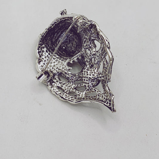 Antique Retro Wolf Cyrstal Brooch