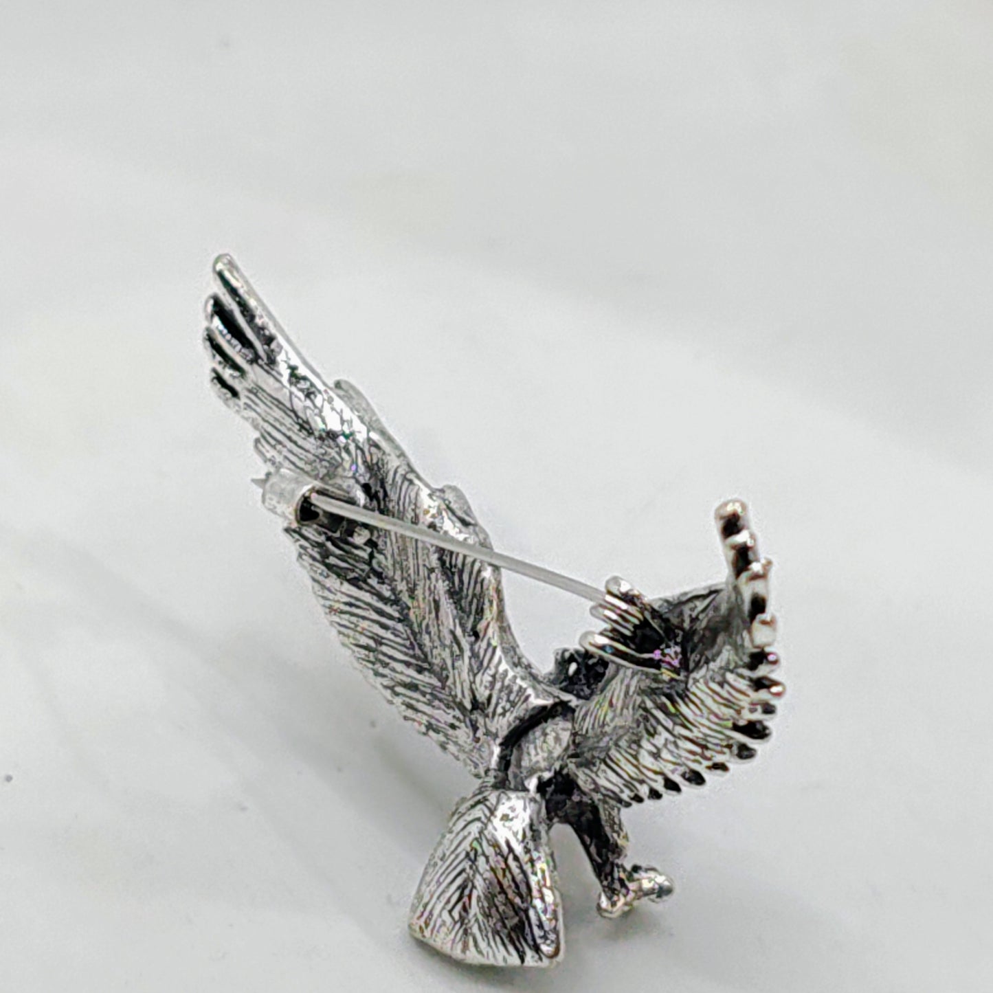 Vintage Silver Plated Flying Eagle Brooch