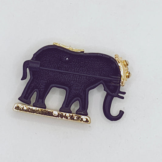 Vintage Matt Black Elephant Brooch