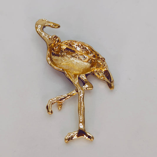 Elegant Crane Vintage Brooch