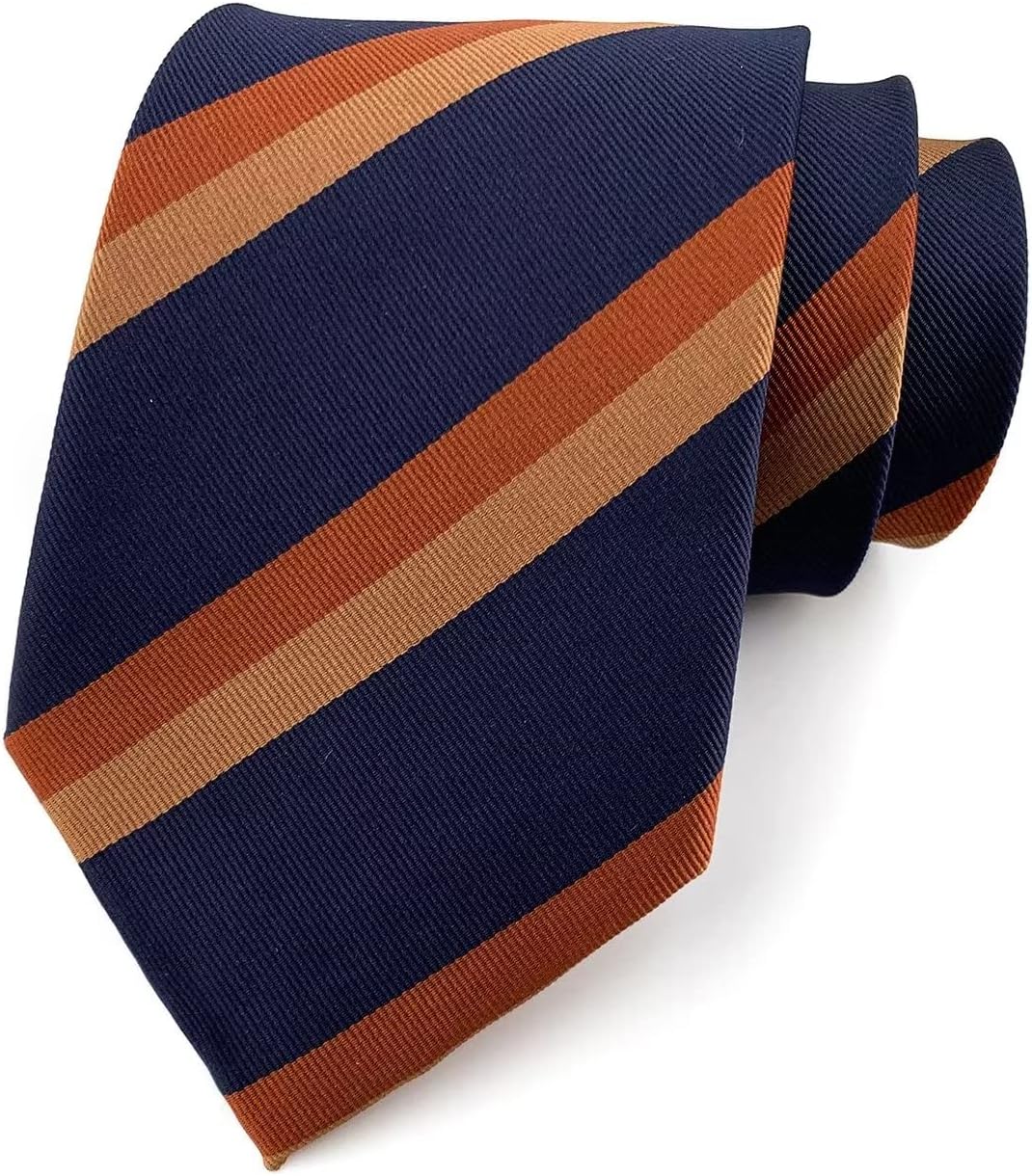 Classic Navy & Bronze Striped Tie