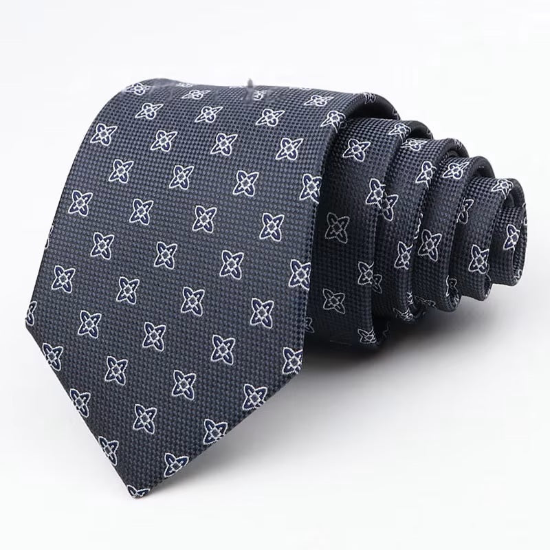 Louvre Night Textured Navy Pattern Tie