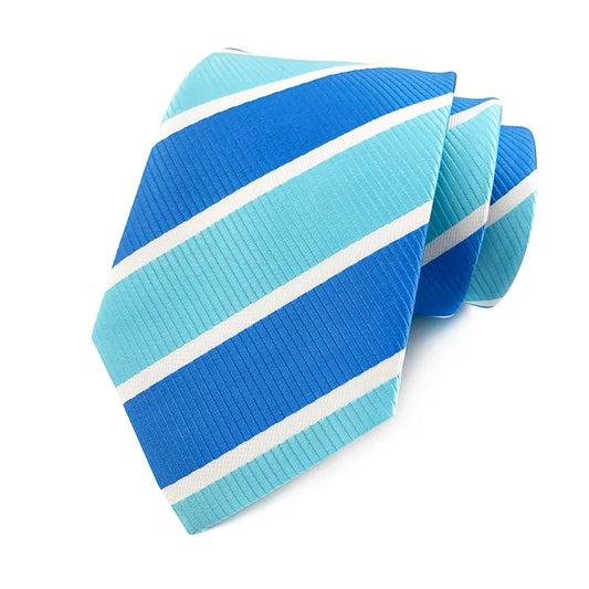Blue and light blue striped tie