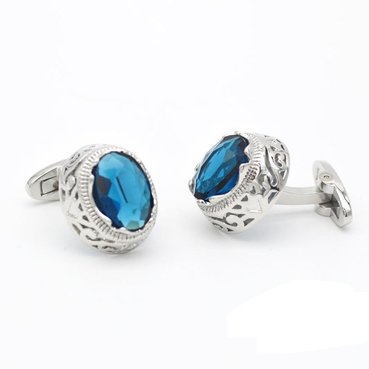 Regal Sapphire Silver Cufflinks