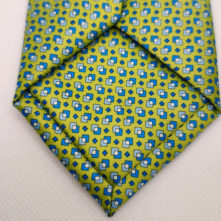 Lime Geometric Pattern Necktie