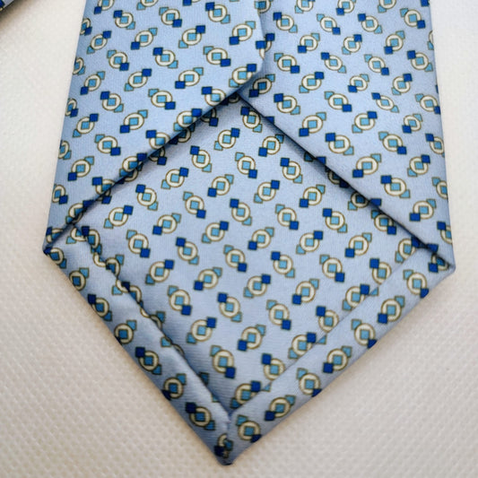 Sky Blue Geometric Motif Necktie
