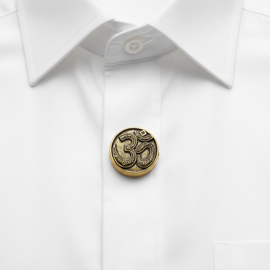 Sacred Om Antique Brass Button Cover