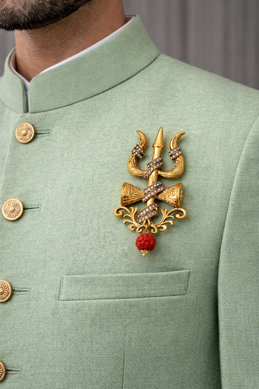 Regal Rhythm Antique Gold Brooch