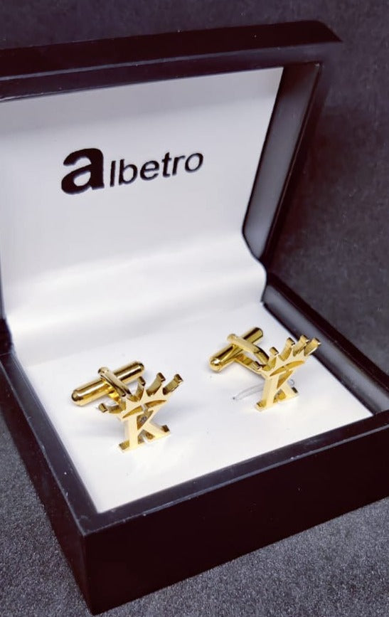 Initial Cufflinks K with Crown