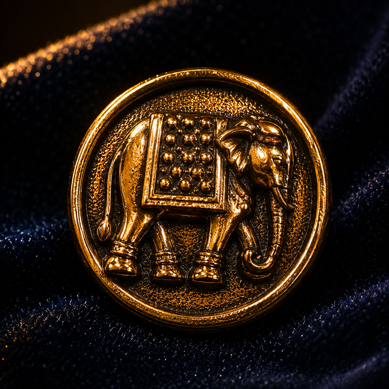 Royal Gaja Brass Buttons — Antique Gold Elephant