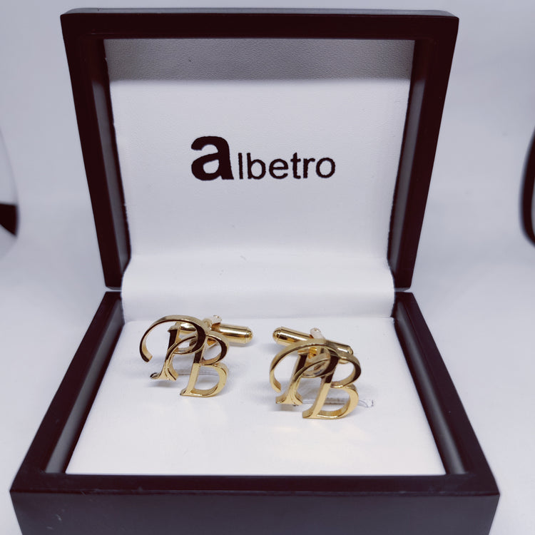 PB Double Initial Cufflinks