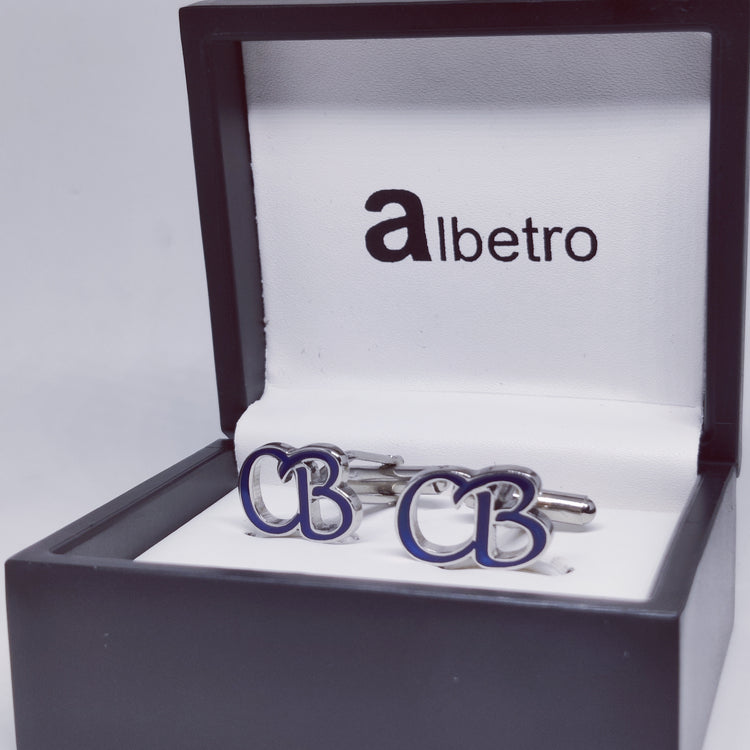 CB Initial Monogram Enamel Cufflinks