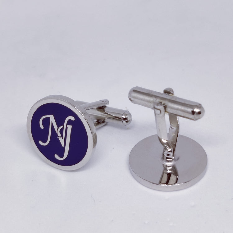 NJ initial monogram cufflinks