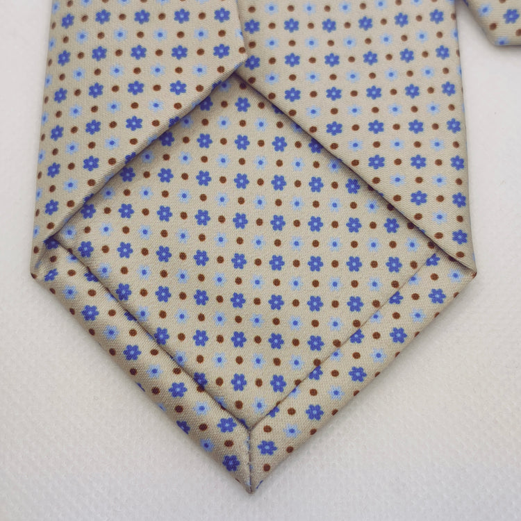 Beige Bloom Micro-Pattern Tie