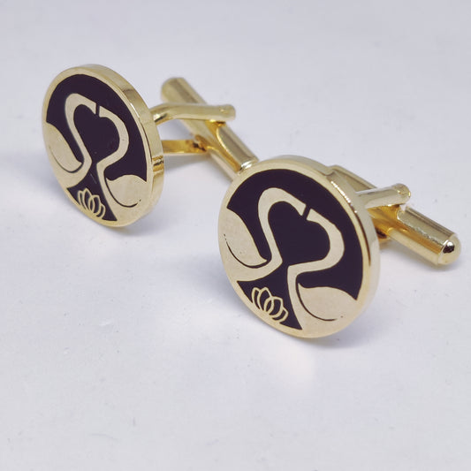 Swan Enamel Cufflinks