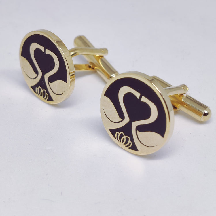 Swan Enamel Cufflinks
