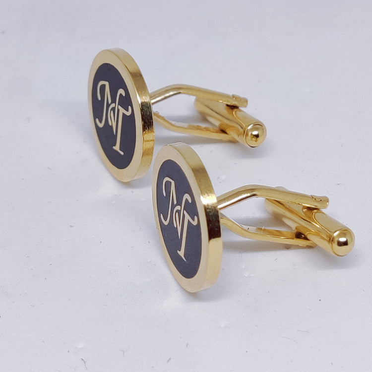 NT initial monogram cufflinks