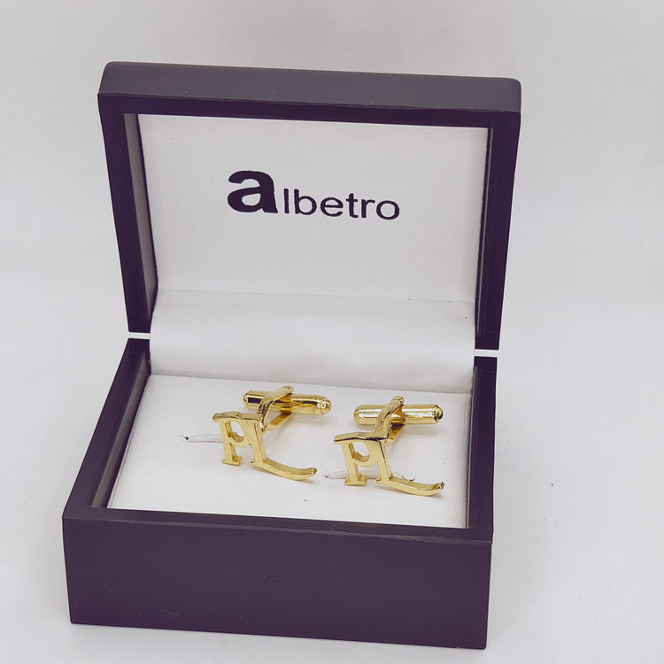 PL Double Initial Cufflinks