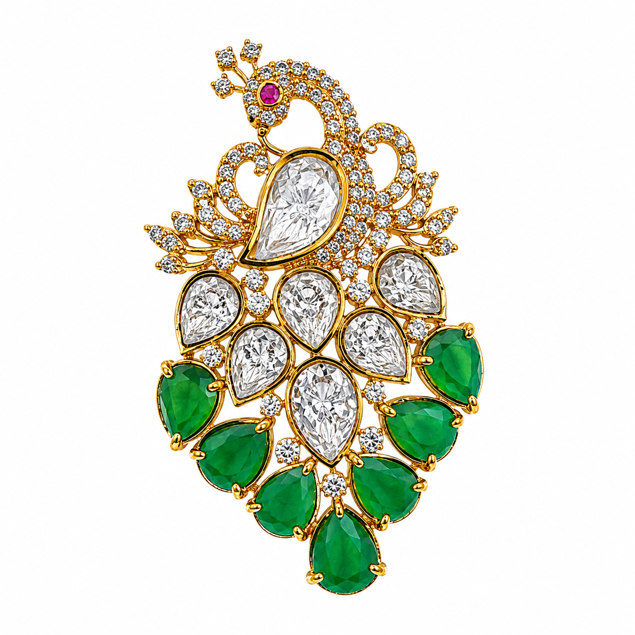 Mayura Kalangi — Emerald Green & Crystal