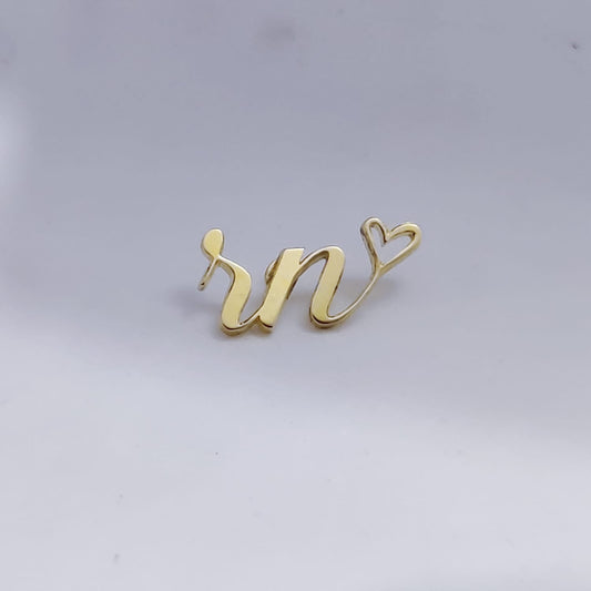 RN Double Initial Lapel Pin