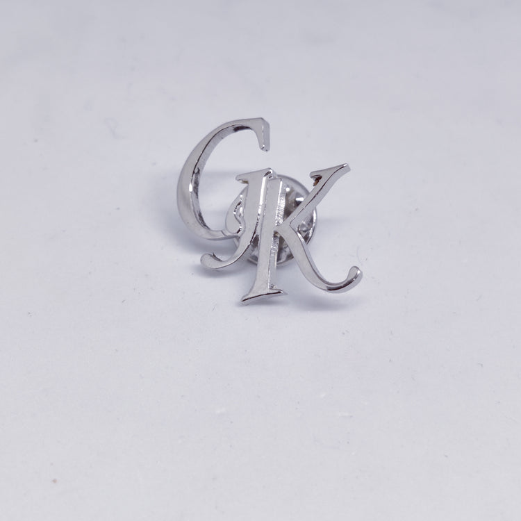 GK initial lapel pin