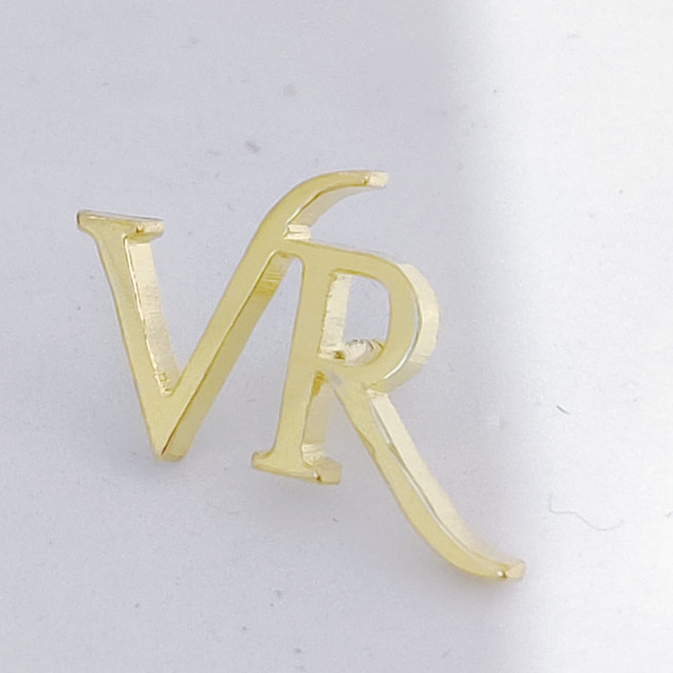 VR Double Initial Brooch