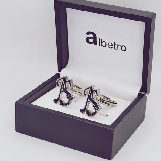 AS Double Initial Enamel Cufflinks