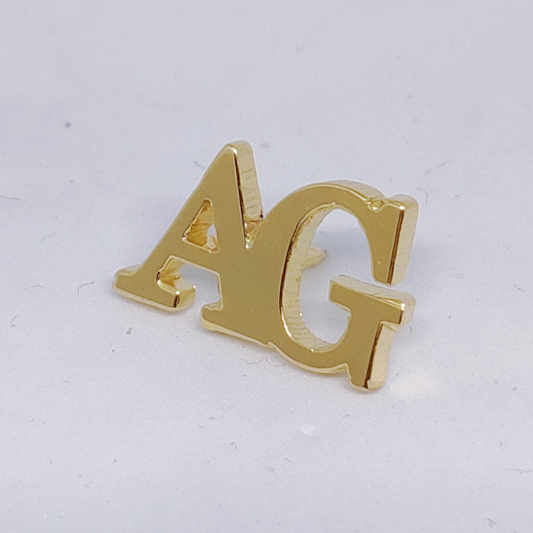 AG Double Initial Brooch Lapel Pin