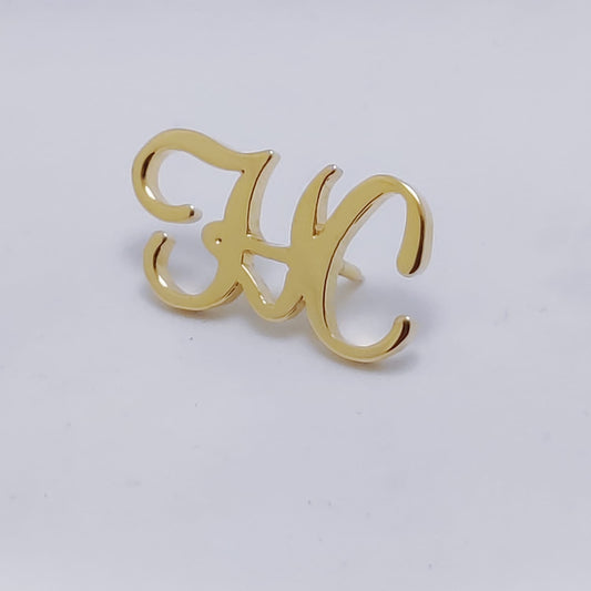 HC Double Initial Lapel Pin